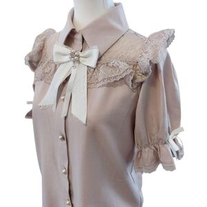 Rojita Lace-trimmed Blouse (Pink)